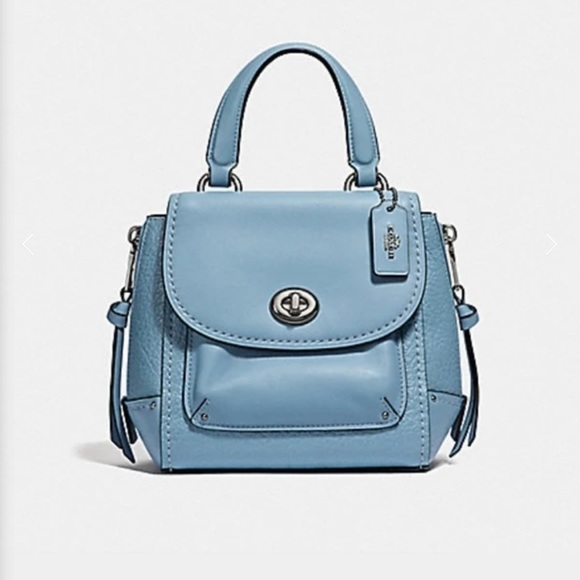 Coach Handbags - Coach Mini Faye  Blue Cornflower Convertible Leather Backpack